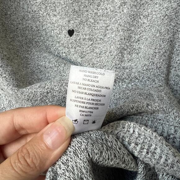 Rails Callahan Sweatshirt in Melange Grey Black Hearts Size M - Picture 7 of 7